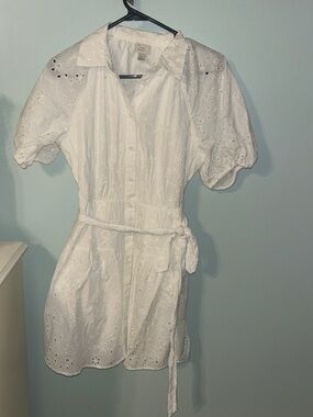 a new day White Eyelet Button-Front Dress